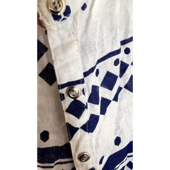 JM Collection Button Down Linen Shirts Long Sleeve Casual Blouses Top - Picture 6 of 7